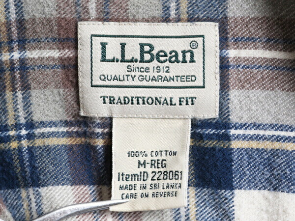 エルエルビーン チェック ボタンダウン フランネル シャツ メンズ M 古着 LLBEAN アウトドア 長袖シャツ ネルシャツ コットン マルチカラー
