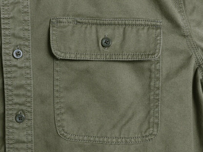 エルエルビーン コットン ツイル 長袖 シャツ メンズ M LLBEAN アウトドア チェック フランネル ライナー ジャケット ポケット付き カーキ