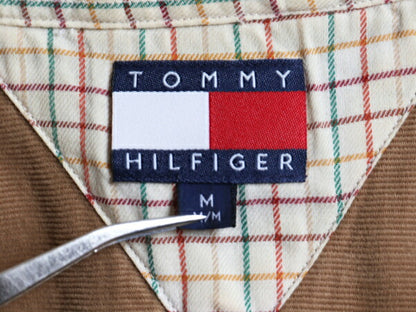 90s トミーヒルフィガー 細畝 コーデュロイ ボタンダウン シャツ メンズ M 古着 90年代 オールド TOMMY HILFIGER 長袖シャツ ワンポイント