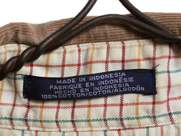 90s トミーヒルフィガー 細畝 コーデュロイ ボタンダウン シャツ メンズ M 古着 90年代 オールド TOMMY HILFIGER 長袖シャツ ワンポイント