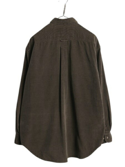 00s OLD GAP 細畝 コーデュロイ 長袖 シャツ メンズ M / 古着 00年代 オールド ギャップ 無地 長袖シャツ ヘビーウェイト ポケット付き 茶
