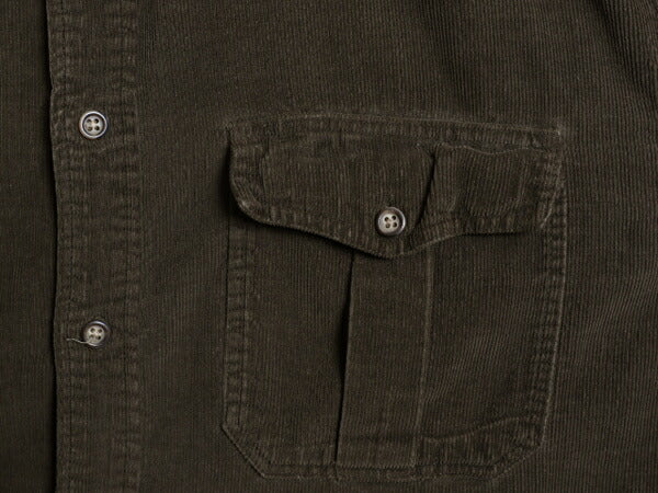 00s OLD GAP 細畝 コーデュロイ 長袖 シャツ メンズ M / 古着 00年代 オールド ギャップ 無地 長袖シャツ ヘビーウェイト ポケット付き 茶
