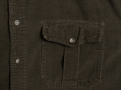 00s OLD GAP 細畝 コーデュロイ 長袖 シャツ メンズ M / 古着 00年代 オールド ギャップ 無地 長袖シャツ ヘビーウェイト ポケット付き 茶