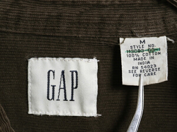 00s OLD GAP 細畝 コーデュロイ 長袖 シャツ メンズ M / 古着 00年代 オールド ギャップ 無地 長袖シャツ ヘビーウェイト ポケット付き 茶