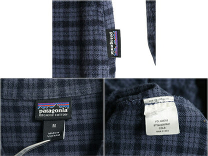パタゴニア ロングスリーブ フィヨルド フランネル 長袖 シャツ レディース M / 古着 21年製 Patagonia アウトドア ネルシャツ チェック 青