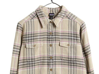 パタゴニア ロングスリーブ フィヨルド フランネル 長袖 シャツ レディース XS 程/ 古着 17年製 Patagonia アウトドア ネルシャツ チェック