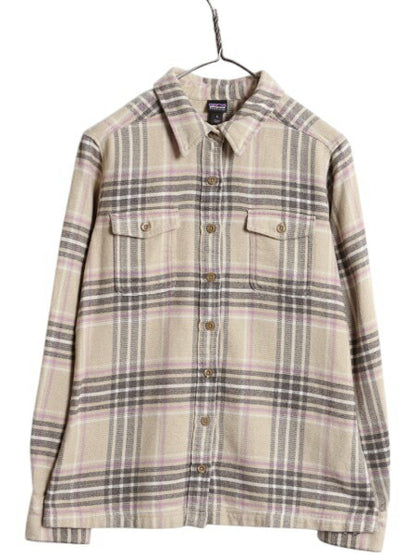 パタゴニア ロングスリーブ フィヨルド フランネル 長袖 シャツ レディース XS 程/ 古着 17年製 Patagonia アウトドア ネルシャツ チェック