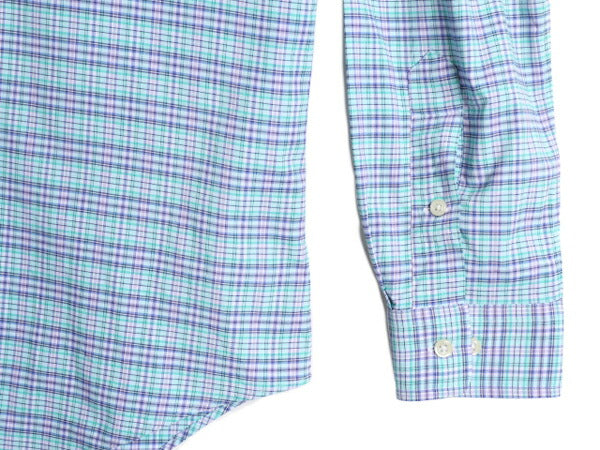 ラルフローレン チェック 長袖 ボタンダウン シャツ メンズ L / 古着 POLO ポロ 長袖シャツ ワンポイント ポニー刺繍 マルチカラー 薄手