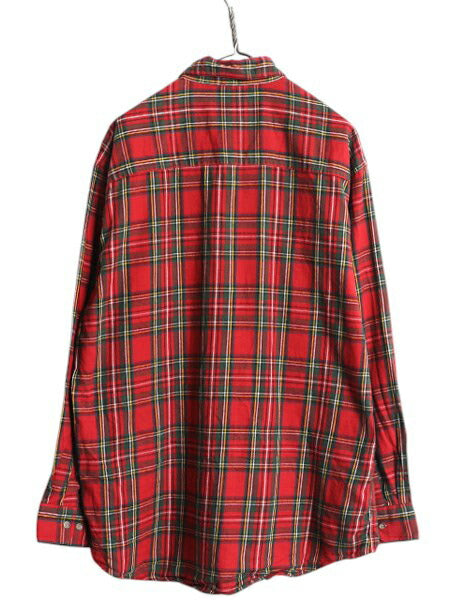 90s ウールリッチ チェック ボタンダウン フランネル シャツ メンズ L 古着 90年代 オールド Woolrich ネルシャツ 長袖シャツ マルチカラー