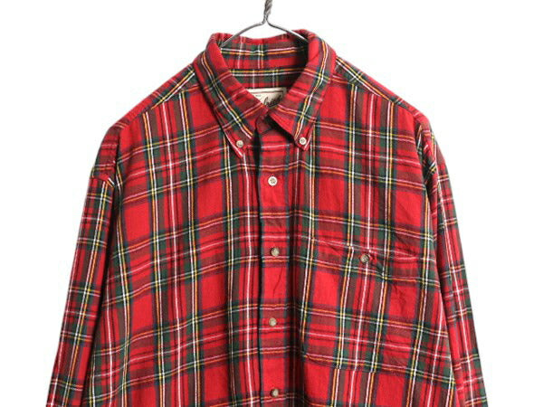 90s ウールリッチ チェック ボタンダウン フランネル シャツ メンズ L 古着 90年代 オールド Woolrich ネルシャツ 長袖シャツ マルチカラー