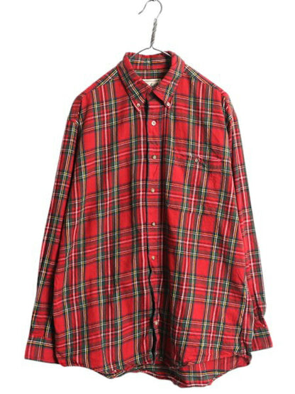 90s ウールリッチ チェック ボタンダウン フランネル シャツ メンズ L 古着 90年代 オールド Woolrich ネルシャツ 長袖シャツ マルチカラー