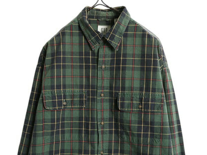 00s OLD GAP チェック 長袖 シャツ メンズ M / 古着 00年代 オールド ギャップ コットン 長袖シャツ ポケット付き マルチカラー カジュアル