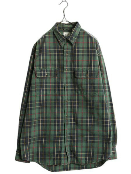00s OLD GAP チェック 長袖 シャツ メンズ M / 古着 00年代 オールド ギャップ コットン 長袖シャツ ポケット付き マルチカラー カジュアル
