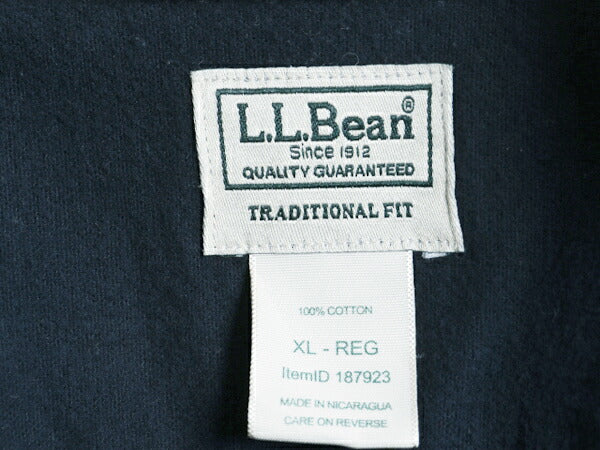エルエルビーン コットン シャモア クロス シャツ メンズ XL / 古着 LLBean アウトドア 長袖シャツ ネルシャツ ヘビー フランネル 無地 紺