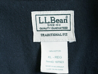 エルエルビーン コットン シャモア クロス シャツ メンズ XL / 古着 LLBean アウトドア 長袖シャツ ネルシャツ ヘビー フランネル 無地 紺