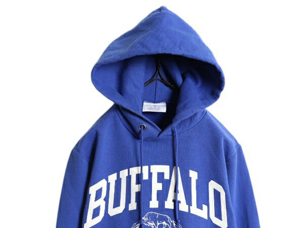 チャンピオン 2段 カレッジ プリント スウェット フード パーカー メンズ レディース XS / Champion ワンポイント プルオーバー トレーナー