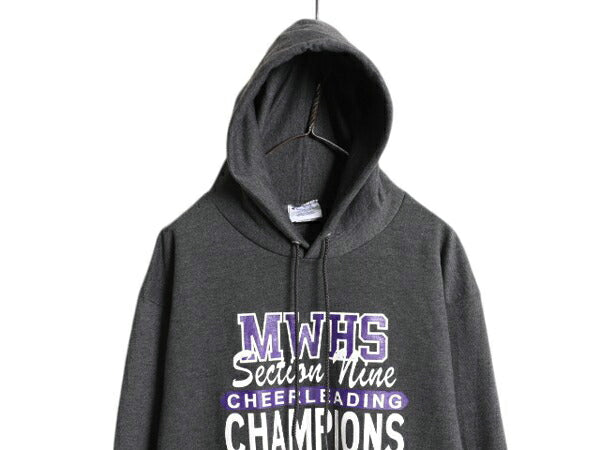 チャンピオン 4段 カレッジ プリント スウェット パーカー メンズ レディース L / Champion ワンポイント プルオーバー トレーナー 裏起毛