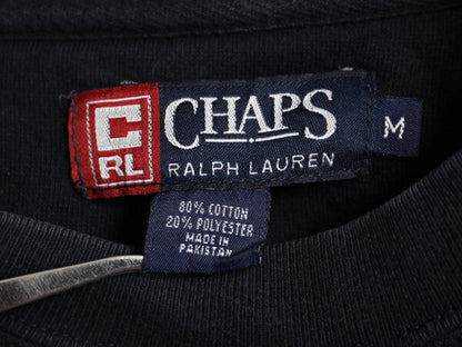 90s チャップス ラルフローレン ロゴ 刺繍 スウェット メンズ M 90年代 オールド CHAPS ポロ トレーナー クルーネック スエット 裏起毛 紺