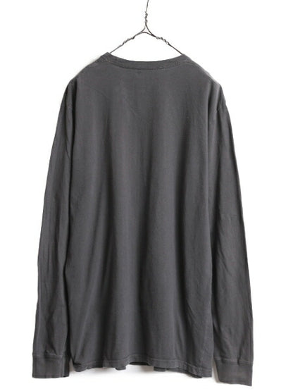 ノースフェイス プリント 長袖 Tシャツ メンズ L / 古着 The North Face アウトドア ロンT プリントT ロゴT クルーネック カットソー 濃灰