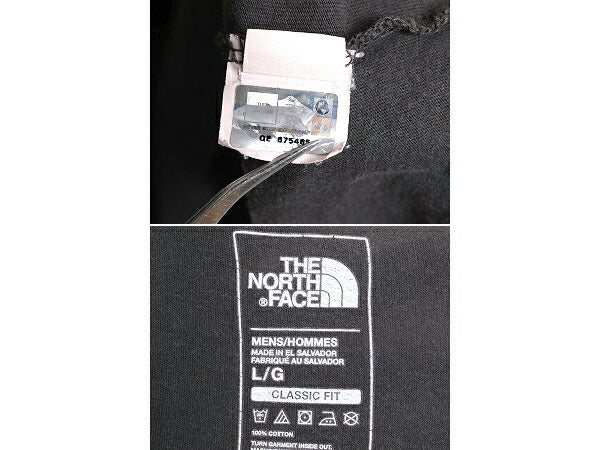 ノースフェイス プリント 長袖 Tシャツ メンズ L / 古着 The North Face アウトドア ロンT プリントT ロゴT クルーネック カットソー 濃灰