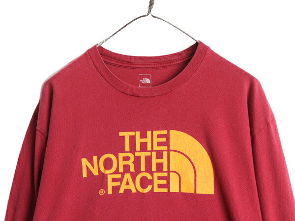 ノースフェイス プリント 長袖 Tシャツ メンズ L / 古着 The North Face アウトドア ロンT プリントT ロゴT クルーネック ロングスリーブ