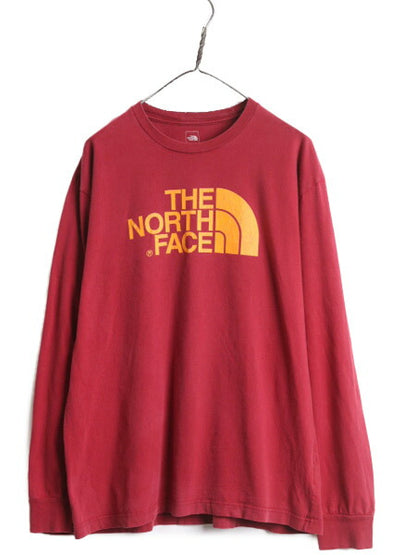 ノースフェイス プリント 長袖 Tシャツ メンズ L / 古着 The North Face アウトドア ロンT プリントT ロゴT クルーネック ロングスリーブ