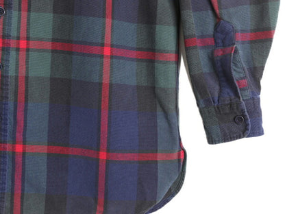 90s エルエルビーン チェック シャモア クロス シャツ メンズ L / 90年代 LLBEAN オールド LLビーン アウトドア ネルシャツ コットン 厚手