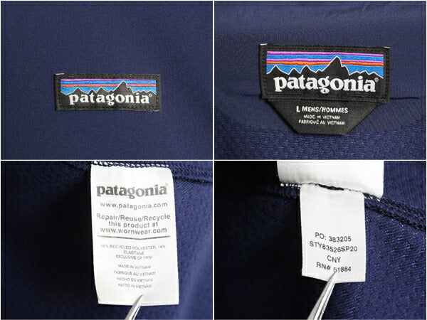 パタゴニア アズ ジャケット メンズ L / 20年製 Patagonia アウトドア ソフトシェル ストレッチ ブルゾン フルジップ ハイネック 防風 紺