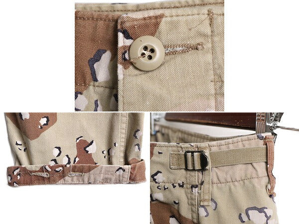 90s 90年製 US ARMY 米軍実物 デザート カモ BDU ミリタリー パンツ SMALL REGULAR / 古着 90年代 オールド 6c チョコチップ アーミー 迷彩