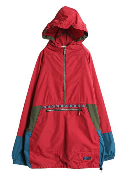 90s エルエルビーン ナイロン アノラック パーカー ジャケット メンズ L / オールド LLBEAN ジャンパー ハーフジップ プルオーバー マンパ