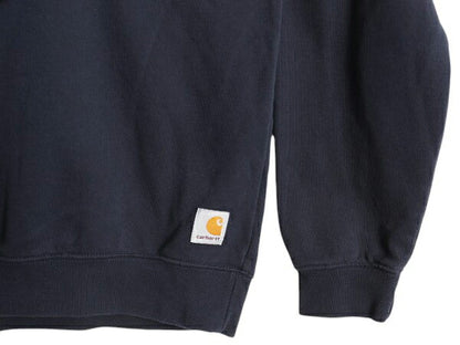 US企画 カーハート 前V ワンポイント スウェット メンズ L 古着 CARHARTT スエット ミッドウェイト 裏起毛 無地 クルーネック トレーナー