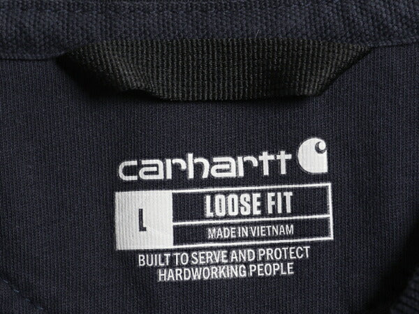 US企画 カーハート 前V ワンポイント スウェット メンズ L 古着 CARHARTT スエット ミッドウェイト 裏起毛 無地 クルーネック トレーナー