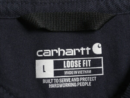 US企画 カーハート 前V ワンポイント スウェット メンズ L 古着 CARHARTT スエット ミッドウェイト 裏起毛 無地 クルーネック トレーナー
