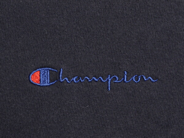 90s チャンピオン ワンポイント スウェット メンズ レディース L / オールド Champion 裏起毛 トレーナー スクリプト ロゴ 刺繍 ネイビー