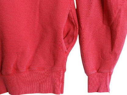 80s 90s USA製 エルエルビーン ラッセル 別注 ハーフジップ スウェット メンズ XL 無地 ポケット付き LLBean RUSSELL 裏起毛 ハイネック 赤