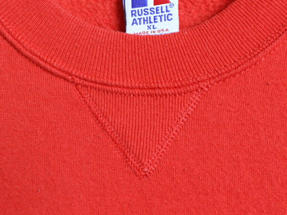 90s USA製 ラッセル 無地 スウェット メンズ レディース XL / 古着 90年代 オールド RUSSELL トレーナー 前V 裏起毛 スエット 大きいサイズ