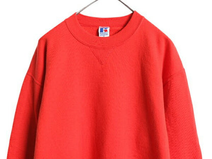 90s USA製 ラッセル 無地 スウェット メンズ レディース XL / 古着 90年代 オールド RUSSELL トレーナー 前V 裏起毛 スエット 大きいサイズ