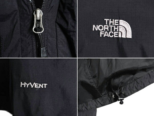 ノースフェイス HYVENT ナイロン ジャケット レディース M The North Face アウトドア マウンテンパーカー ブルゾン マンパ 収納 フード 黒
