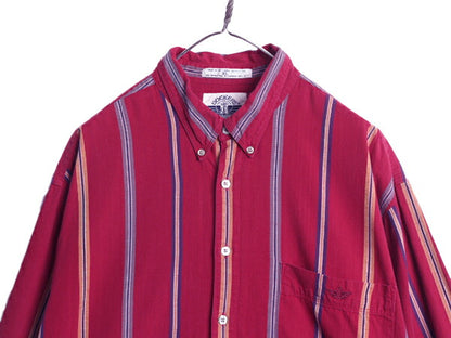 90s ドッカーズ リーバイス ストライプ 長袖 ボタンダウン シャツ メンズ XL / 古着 90年代 オールド LEVIS DOCKERS コットン マルチカラー