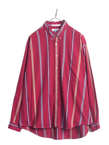 90s ドッカーズ リーバイス ストライプ 長袖 ボタンダウン シャツ メンズ XL / 古着 90年代 オールド LEVIS DOCKERS コットン マルチカラー