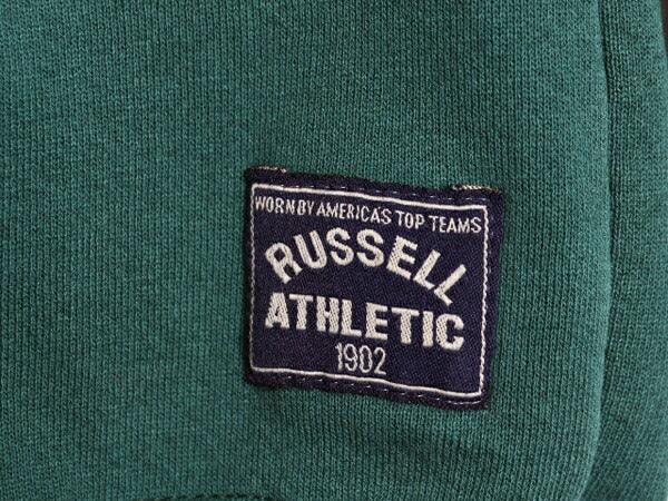 90s USA製 ラッセル 無地 スウェット メンズ レディース L 古着 オールド RUSSELL トレーナー ブランク 前V 裏起毛 ツートン クルーネック