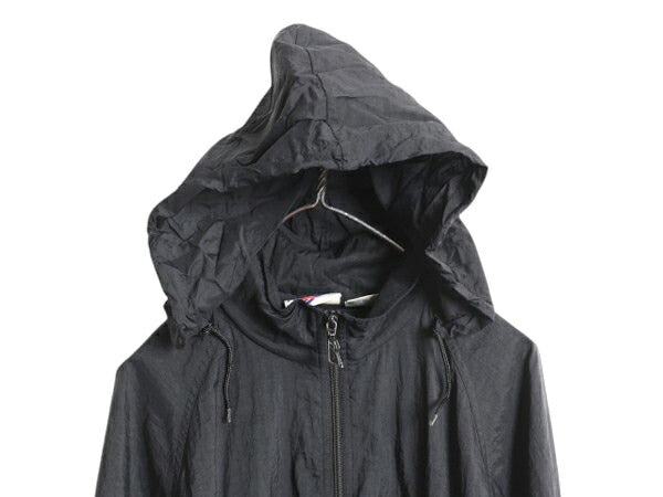 90s リーボック フルジップ ナイロン ジャケット メンズ M / オールド REEBOK ウインドブレーカー シャカシャカ ジャンパー 収納 フード 黒