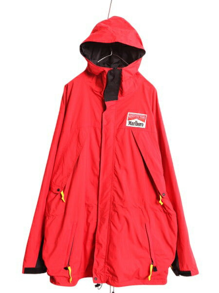90s マルボロ ナイロン マウンテンパーカー ジャケット メンズ XL オールド フルジップ ブルゾン メッシュ ライナー付き 企業 大きいサイズ