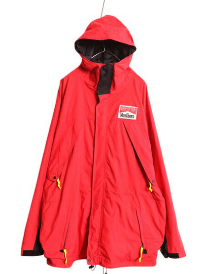 90s マルボロ ナイロン マウンテンパーカー ジャケット メンズ XL オールド フルジップ ブルゾン メッシュ ライナー付き 企業 大きいサイズ