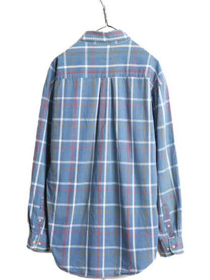 90s OLD GAP チェック 長袖 ボタンダウン シャツ メンズ L / 90年代 オールド ギャップ 紺タグ 旧タグ コットン ポケット付き マルチカラー