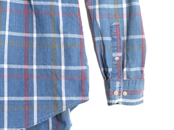 90s OLD GAP チェック 長袖 ボタンダウン シャツ メンズ L / 90年代 オールド ギャップ 紺タグ 旧タグ コットン ポケット付き マルチカラー
