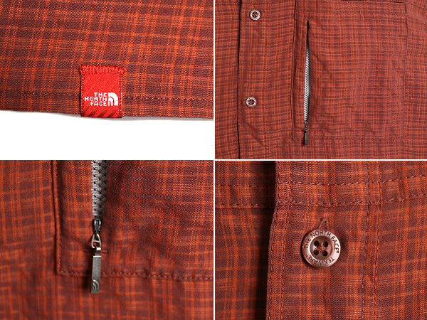ノースフェイス チェック 長袖 シャツ メンズ XL / The North Face アウトドア ポケット付き 長袖シャツ ワンポイント マルチカラー MODAL