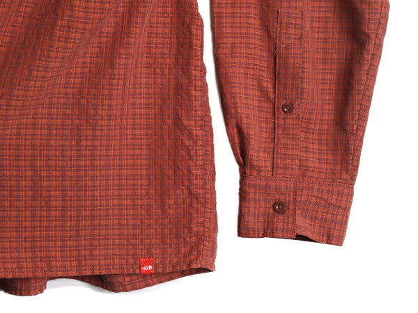 ノースフェイス チェック 長袖 シャツ メンズ XL / The North Face アウトドア ポケット付き 長袖シャツ ワンポイント マルチカラー MODAL