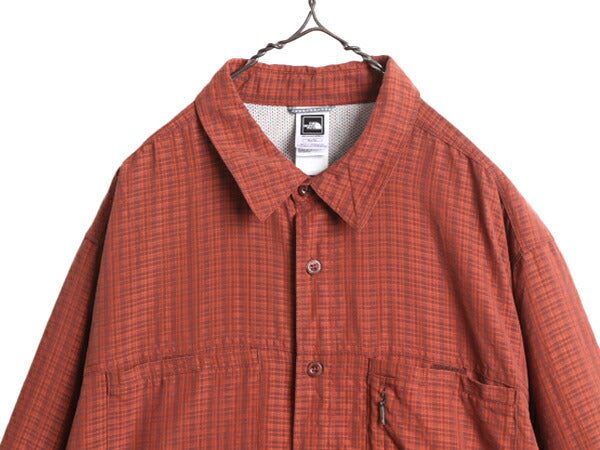 ノースフェイス チェック 長袖 シャツ メンズ XL / The North Face アウトドア ポケット付き 長袖シャツ ワンポイント マルチカラー MODAL