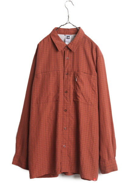 ノースフェイス チェック 長袖 シャツ メンズ XL / The North Face アウトドア ポケット付き 長袖シャツ ワンポイント マルチカラー MODAL